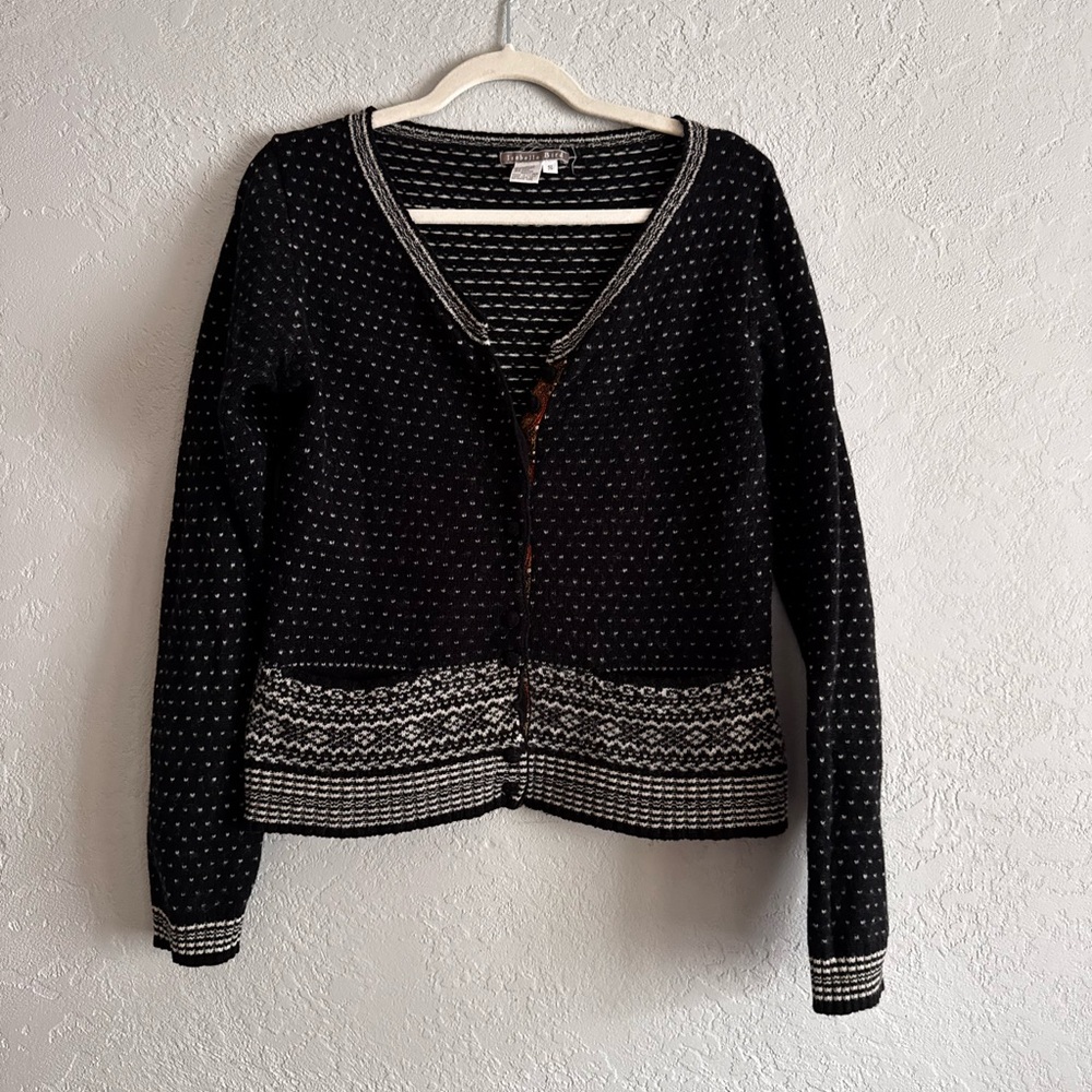 Cottage core Black and White Women's Cardigan